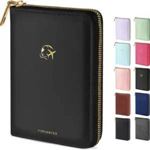 Secure Zipper Passport Holder with RFID Blocking,