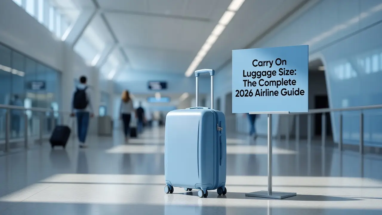 Professional header image for list-based article: Carry On Luggage Size: The Complete 2026 Airline Guide