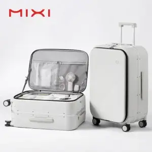 Mixi New PC Aluminum Frame Suitcase Front Opening 20/24/26 Inches