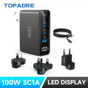 Travel adapter plug 100W USB-C Travel Charger, 4-Ports
