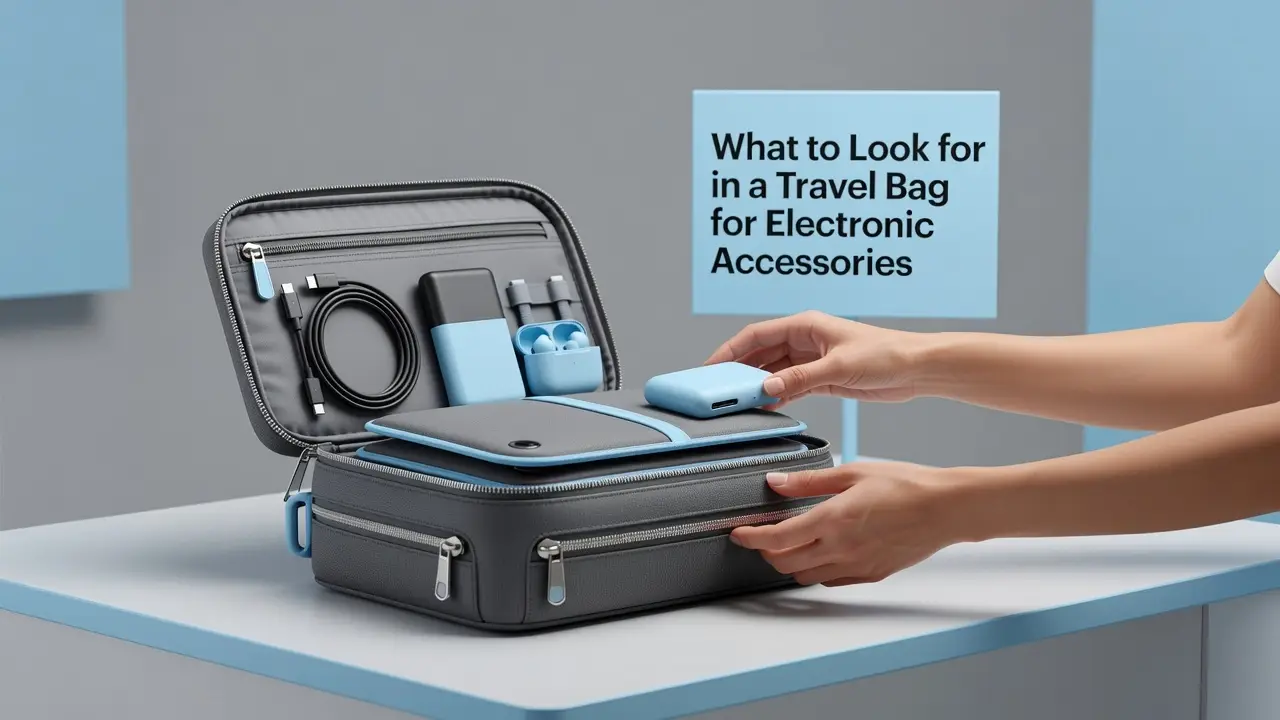 Professional header image for list-based article: What to Look for in a Travel Bag for Electronic Accessories