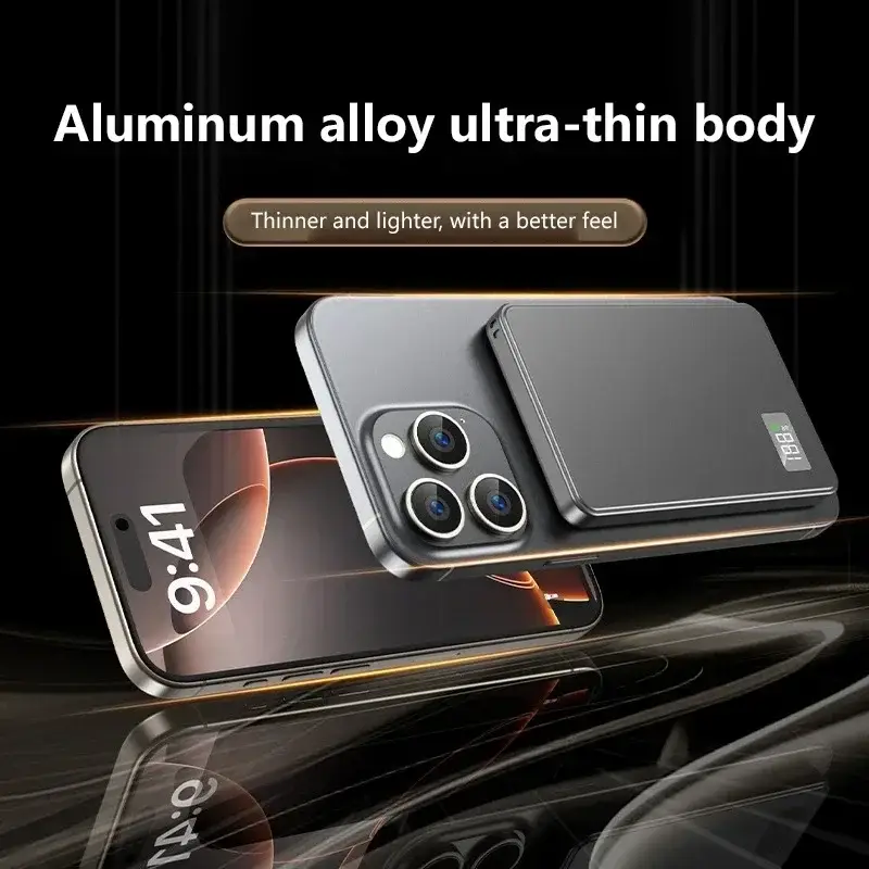 Lenovo Wireless Power Bank — power bank attached to a horizontal phone