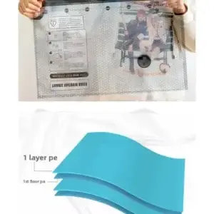 Vacuum compression storage bag material close-up for travel and home storage