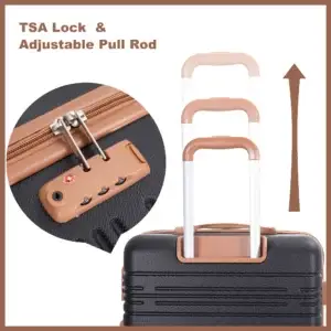 Luggage Sets 6 Piece, Suitcases with Double spinner wheels - Thumbnail Image 5