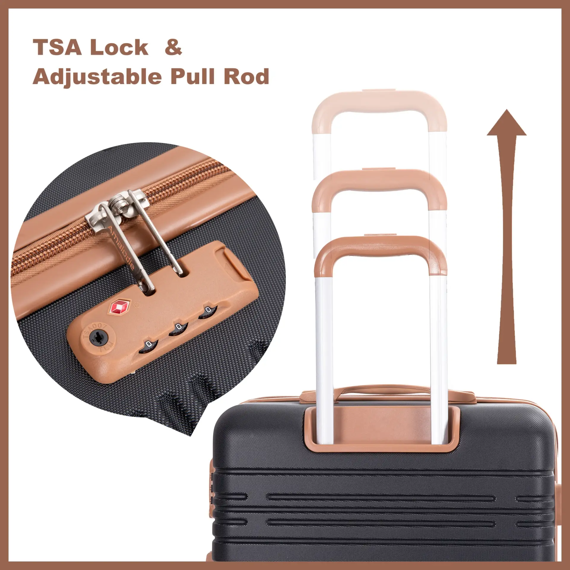 Luggage Sets 6 Piece, Suitcases with Double spinner wheels - Image 5