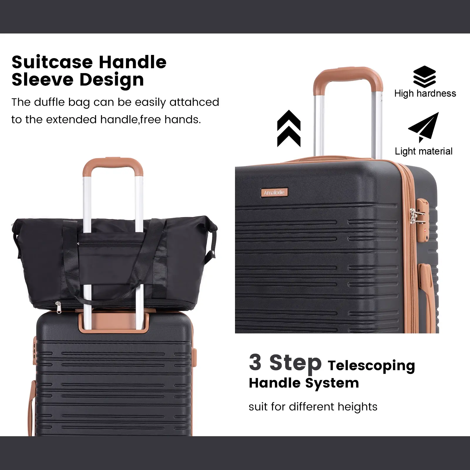 Luggage Sets 6 Piece, Suitcases with Double spinner wheels - Image 6
