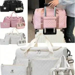 3-Piece Travel Bag Set with Shoe Compartment
