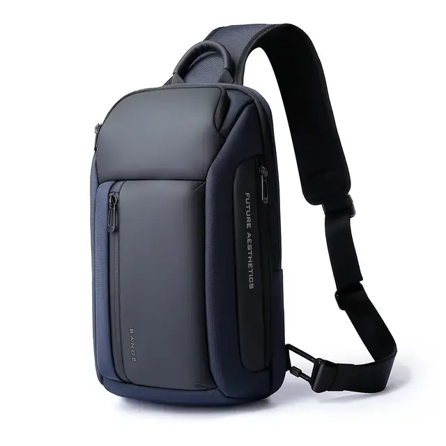 Dark blue Bange waterproof chest bag for travel and everyday crossbody use