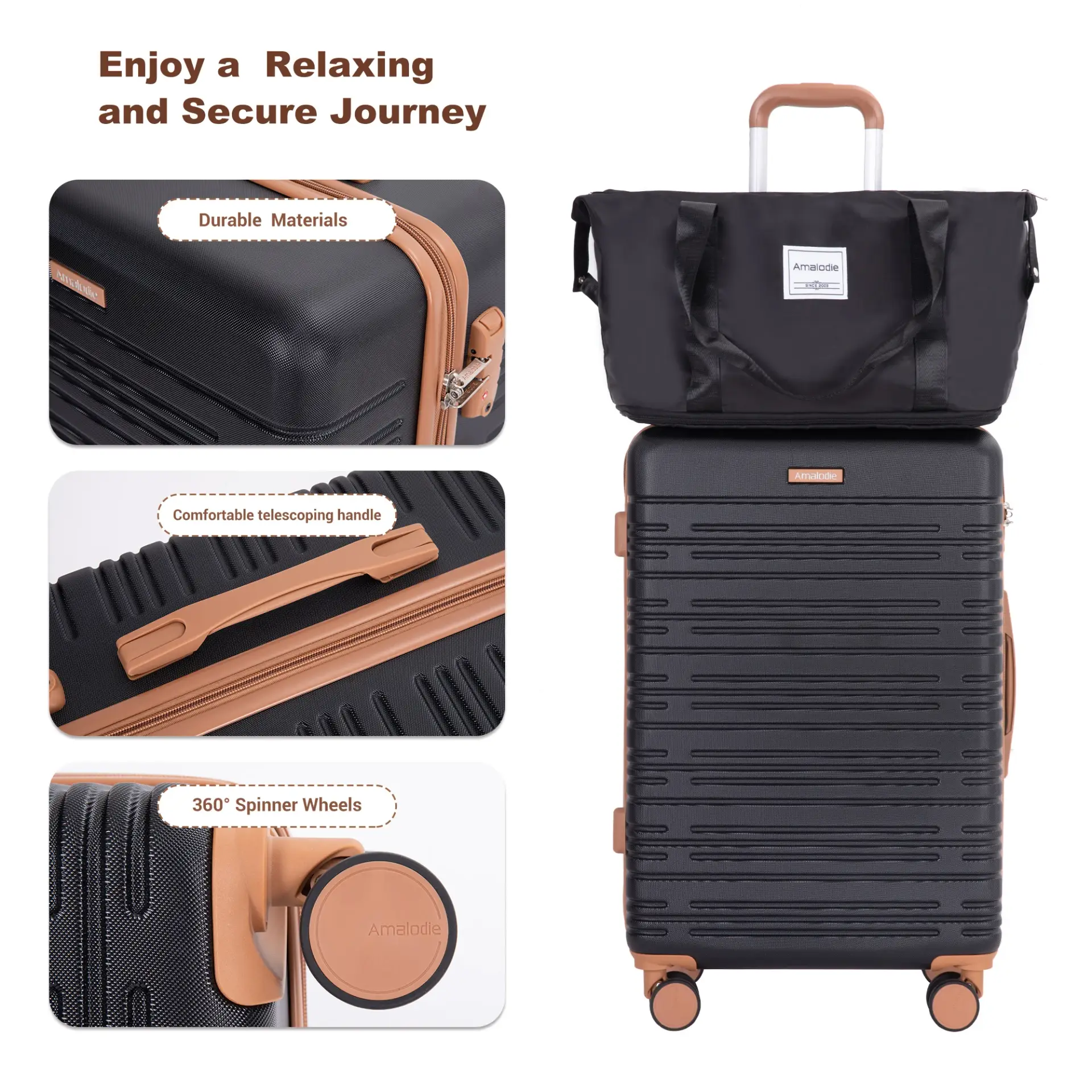 Luggage Sets 6 Piece, Suitcases with Double spinner wheels - Image 3
