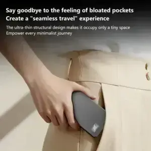 Lenovo Wireless Power Bank — power bank being placed in a pocket
