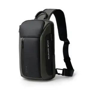 Dark green Bange waterproof chest bag for travel and everyday crossbody carry