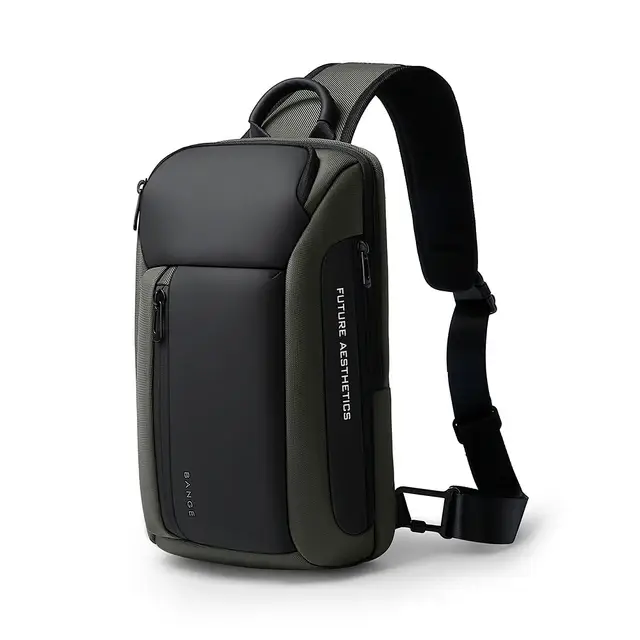 Dark green Bange waterproof chest bag for travel and everyday crossbody carry