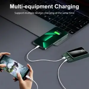 Wireless magnetic power bank charging multiple compatible devices for travel