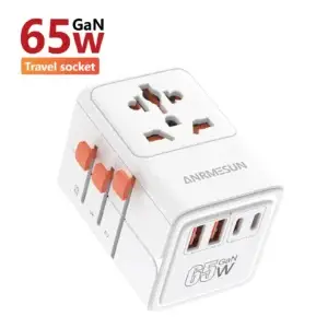 Universal Travel Adapter — white adapter front view
