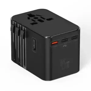 Universal Travel Adapter — black adapter side view