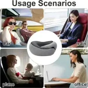 Travel Neck Pillow Memory Foam — travel and desk-use illustrations