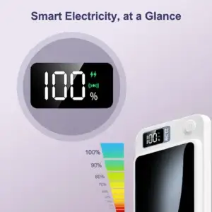 Wireless magnetic power bank digital battery display close-up