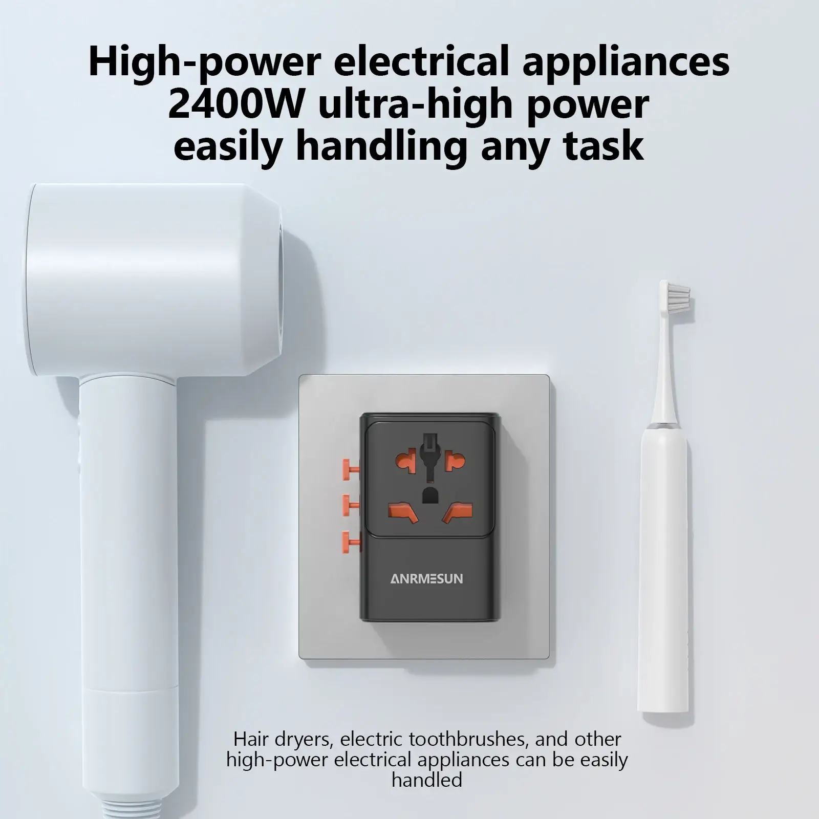 Universal Travel Adapter — adapter in a wall socket