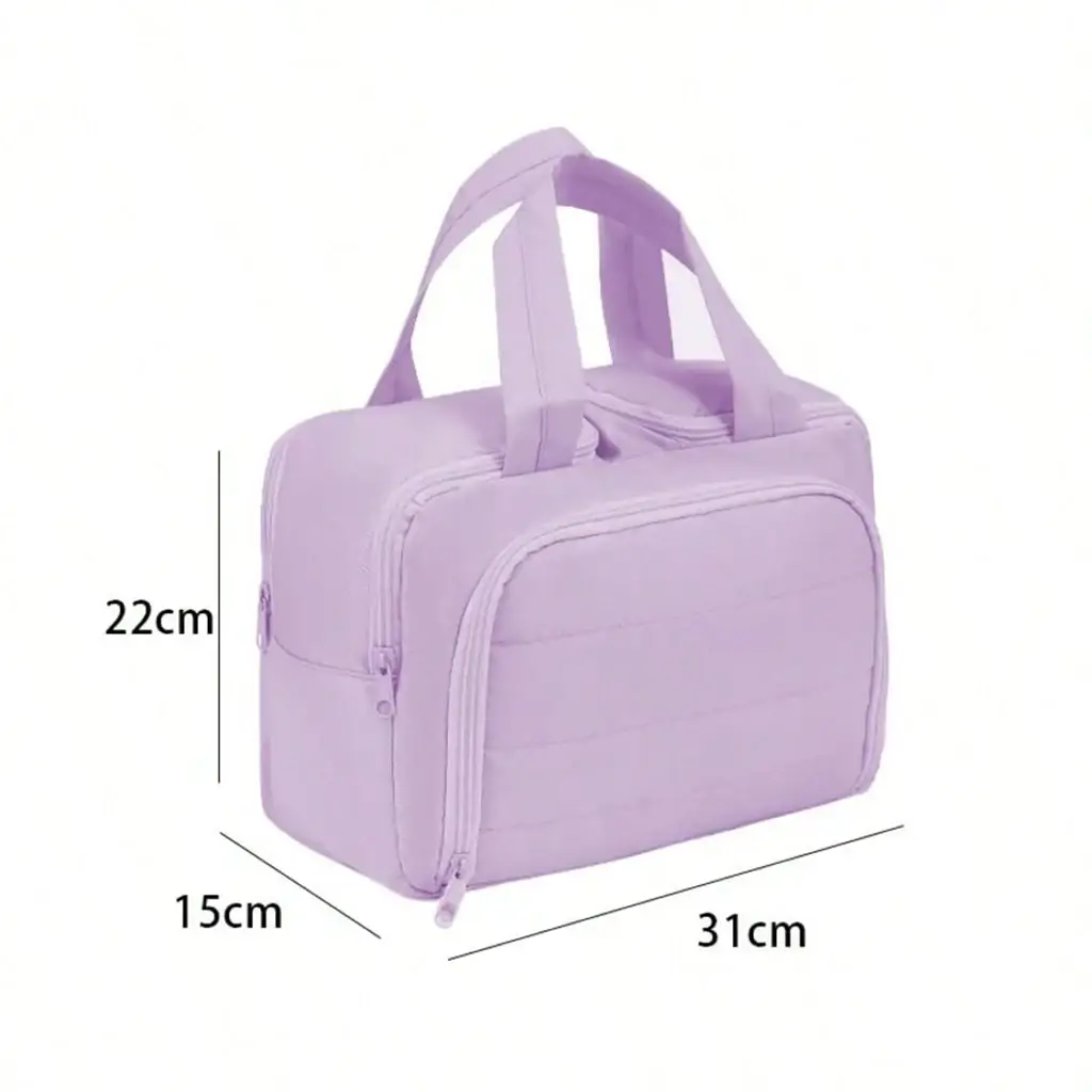 Large travel toiletry bag for keeping toiletries organized while traveling