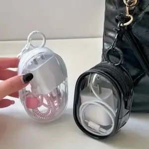 Portable clear zipper storage bag for toiletries cosmetics and small travel essentials