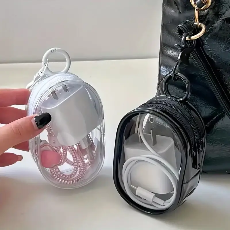 Portable clear zipper storage bag for toiletries cosmetics and small travel essentials