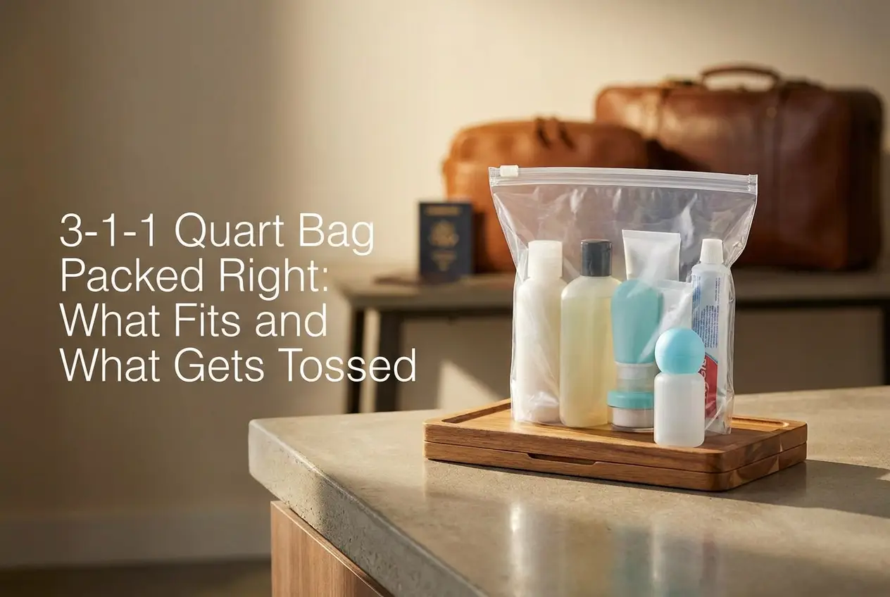 Professional header image for step-by-step guide: 3-1-1 Quart Bag Packed Right: What Fits and What Gets Tossed